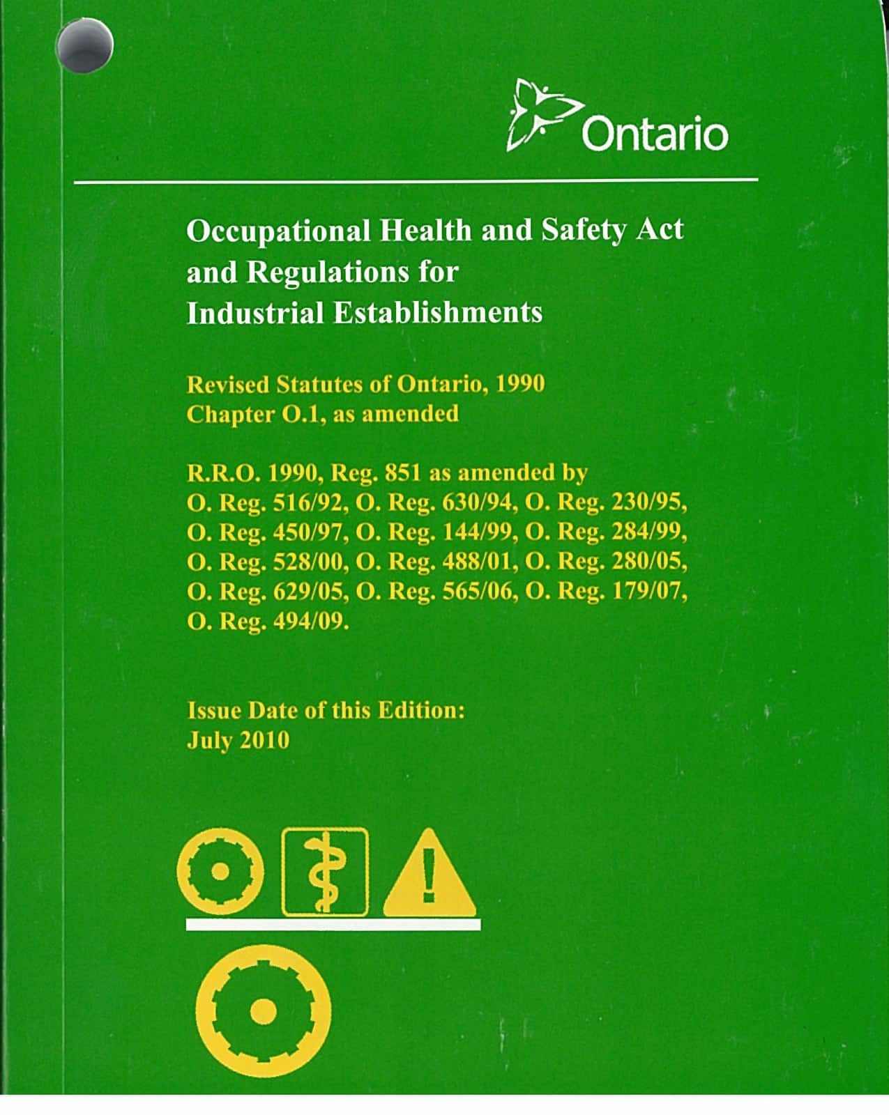 Prestart Health and Safety Review Rischio Macchine in Ontario